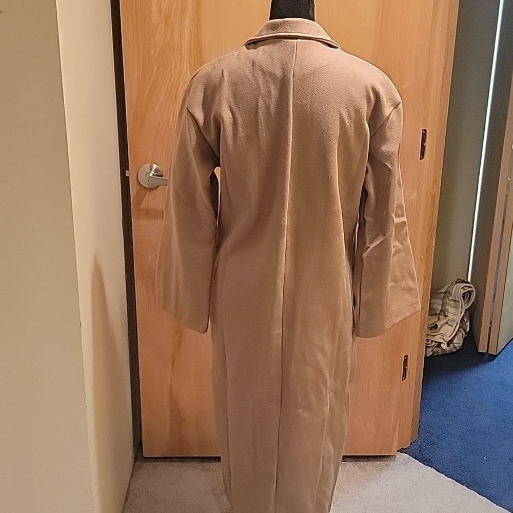 Women’s Camel Long Double-Breasted Coat - Brand - Picture 3 of 8